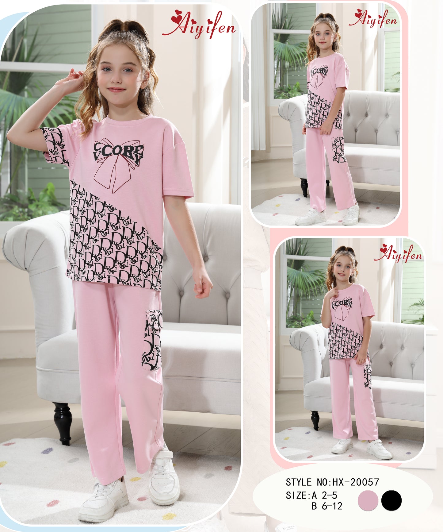 Girls summer pants set