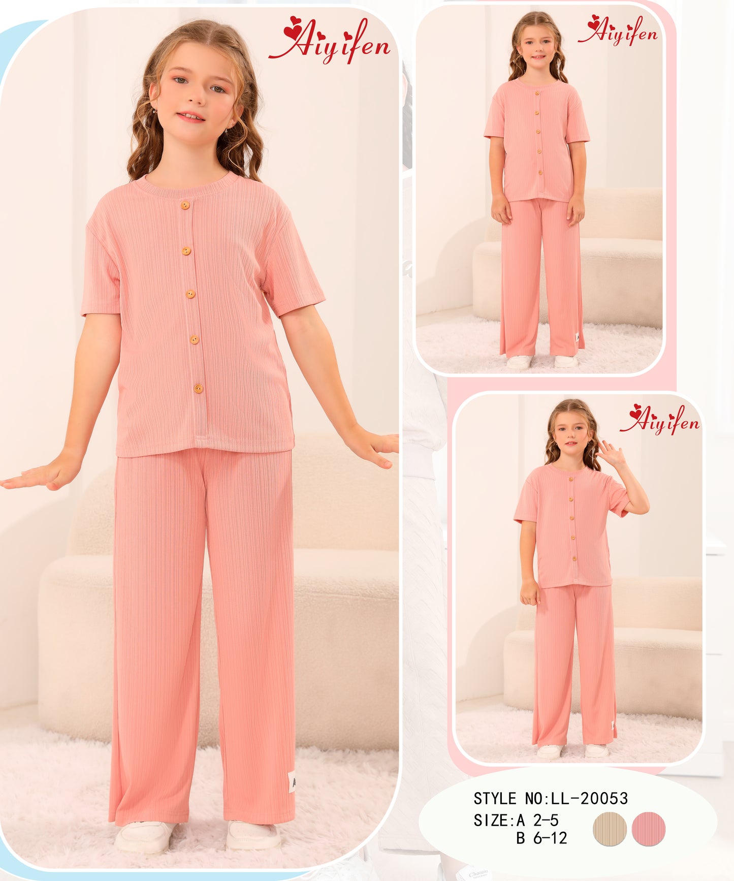 Girls summer pants set