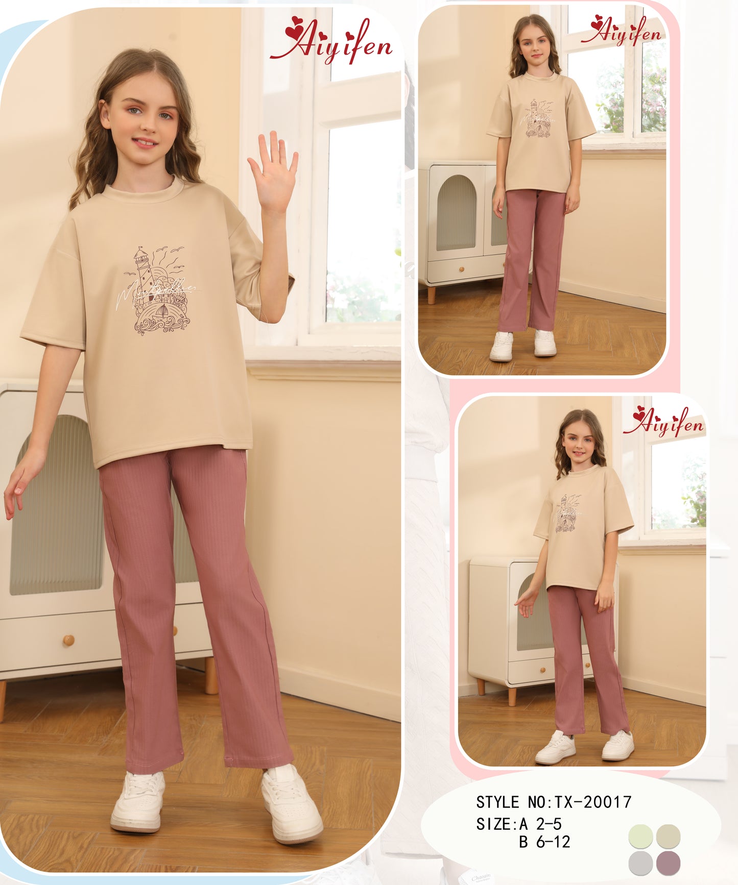 Girls summer pants set