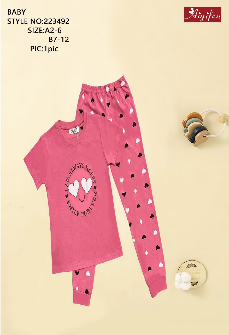 Girls' summer cotton pajamas